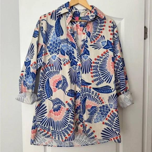 Farm Rio Patterned Button-Up Shirt - Picture 1 of 3